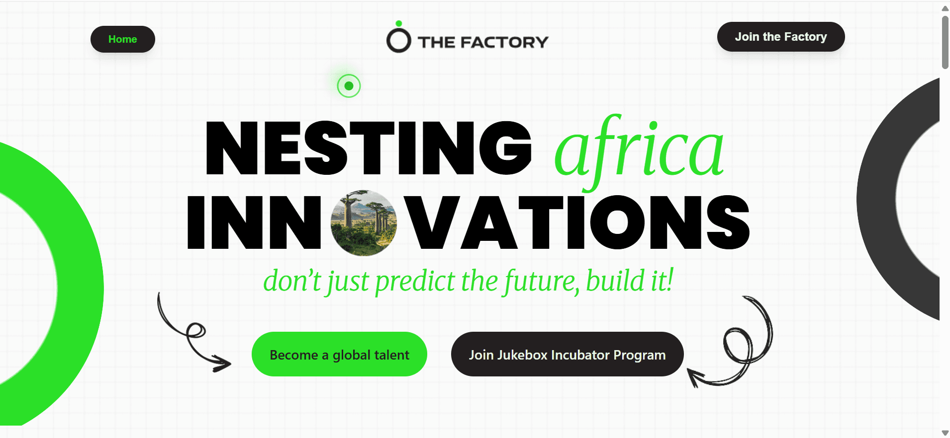 Home page of the tech ecosystem website